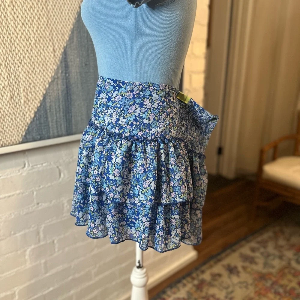 Wild Fable Blue Floral Ruffle Tiered Skirt - Picture 7 of 10